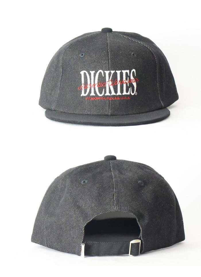 Dickies 6-Panel Baseball Cap 80681700 (JP, Alphabet, Free Size, 80: Black Denim)
