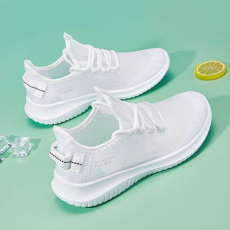Summer net shoes women's new women's shoes breathable and lightweight mesh sports shoes round head lace-up casual shoes tide