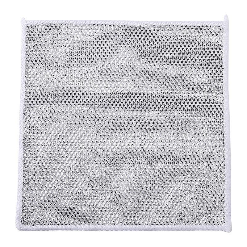 Waterproof Fleece-lined Multifunctional Cleaning Gloves with Silver Wire Dishcloth & Wear-resistant Scouring Pad