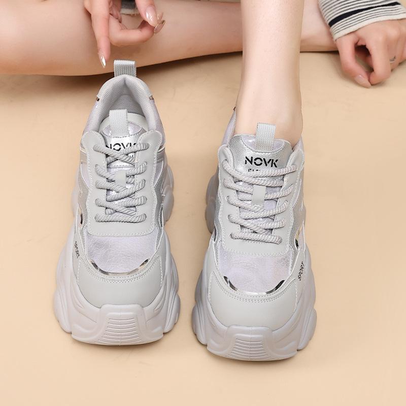 Popular Dad Shoes Women's 2025 Autumn and Winter Models, Small Fashion Casual Shoes, Thick-soled Solid-color Sports Shoes, Children's Versatile