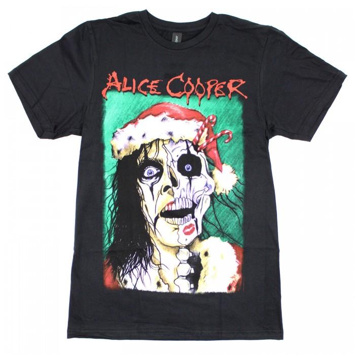 Alice Cooper - Camiseta unisex para adultos con tarjeta de Navidad L negro
