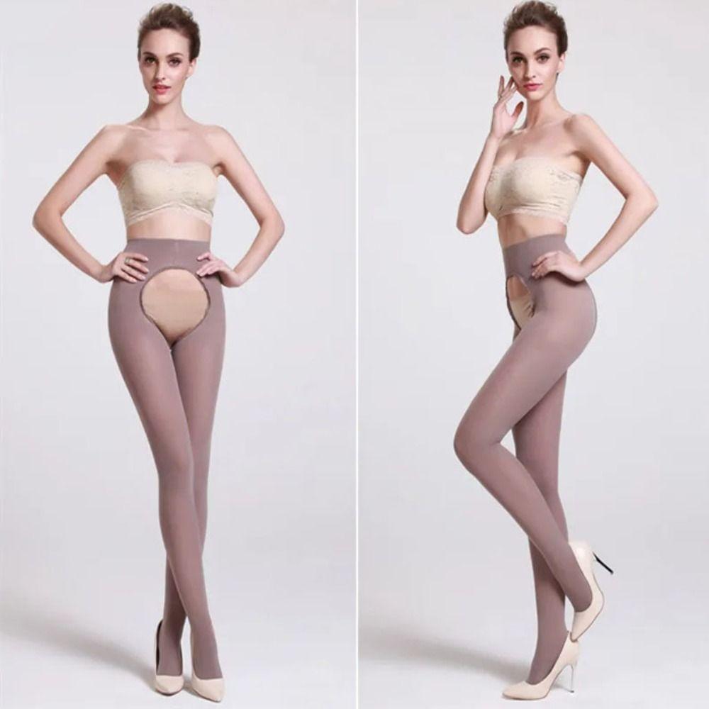 Step On Foot Women Leggings High Waist Plus Size Leggings Sexy Open Crotch Pantyhose  Women