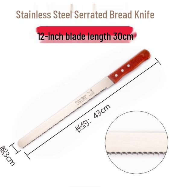 Stainless Steel Serrated Bread & Cake Knife - No Crumbs Slicing