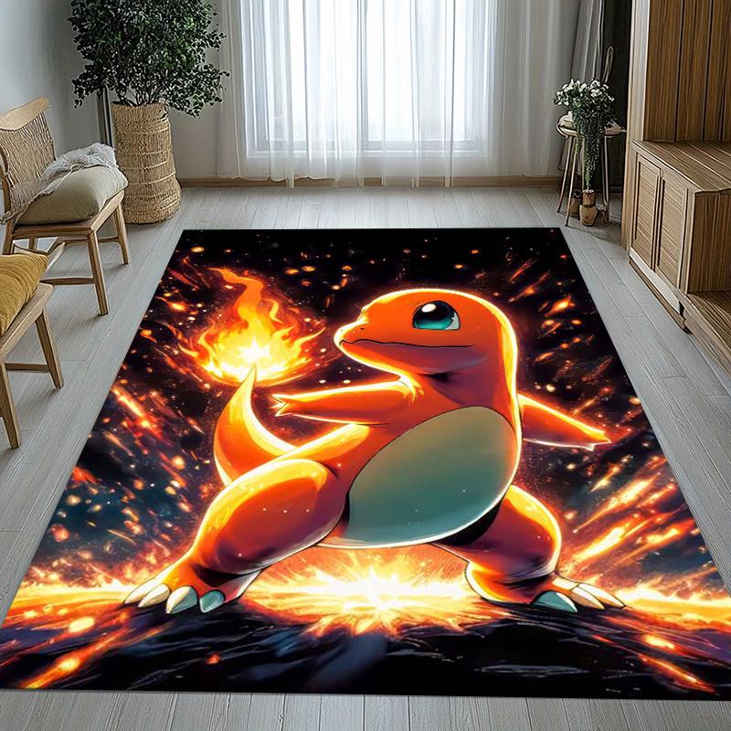 Charizard Charmander Pokemon Living Room Non-Slip Area Rug Soft Carpet for Bedroom Kids Playroom Sofa,Home Decor Doormat Gift