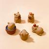 Mini Capybara Resin Miniature Figurine Resin Diy Accessories Desktop Small Ornaments Homemade Car Decoration Figurines