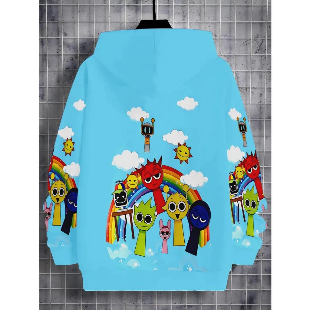 New Anime Hoodie, Cartoon Children's Clothing for Boys and Girls, Long-sleeved Autumn Clothing, Suitable for Children Aged 5-14