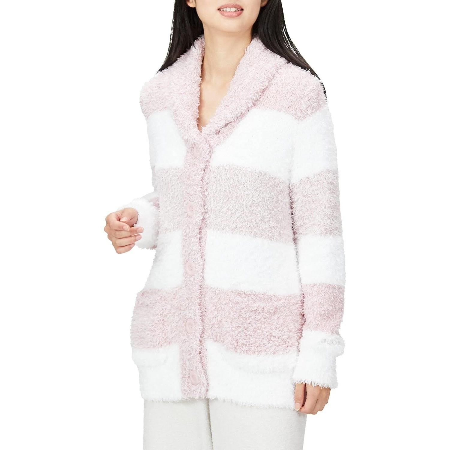Gelato Pique Melange 3 Border Shawl Cardigan PWNT999013 Womens PNK Free Size