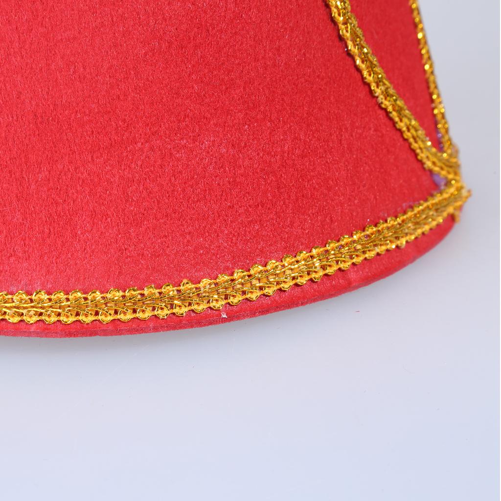 Exotic Turkish Hat Moroccan Themed Headwear with Gold Trim Black Tassels Fez Hat Egyptian Themed Hat Unique Headpiece