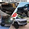 2PCS Tow Hook Covers For Ford F150 2004-2024, Compatible With Toyota Tundra 2017-, Car Accessories For Front Bumper Tow Hook Rubber Sleeve (Red)