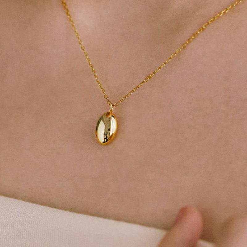 by hyeres [925 silver] Egg ball necklace (Gold) BH7N40706Y9450