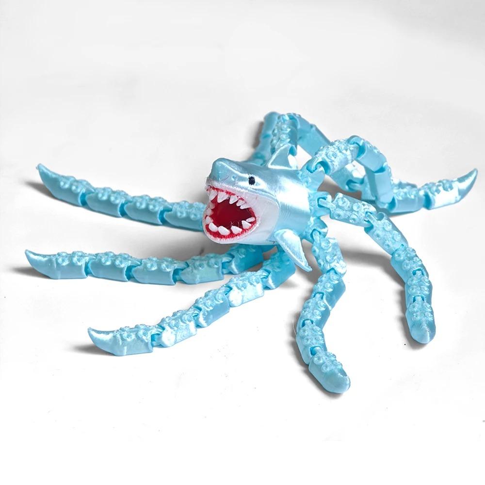 Mostro Marino Bloop Stampa 3D Flessibile Articolato Giocattolo Fidget – Mangiaterra Creatura degli Abissi Collezionabile, Giocattolo da Scrivania per Alleviare lo Stress
