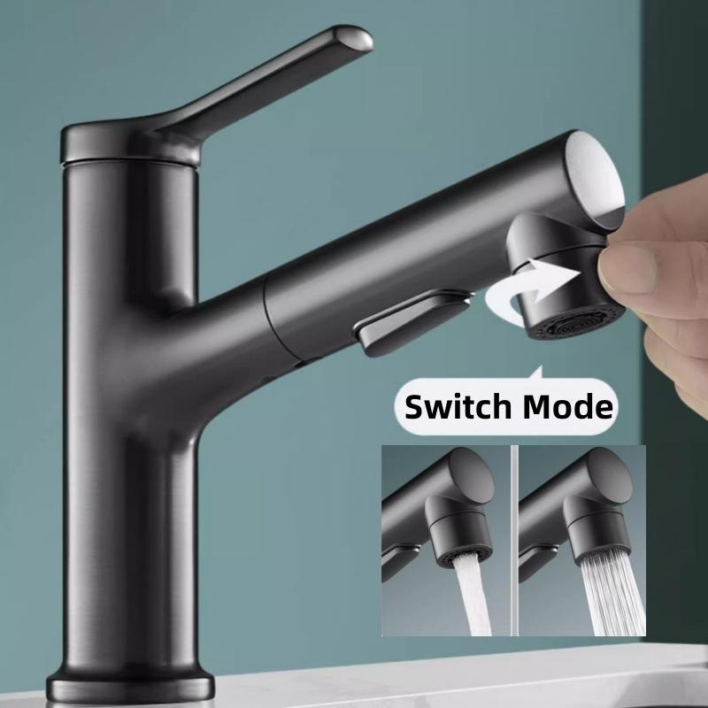 Bathroom Sink Faucet Basin Pull-out Faucet Hot and Cold Water Mixer Water Tap Single Hole For Bathroom Sinks Faucet Taps
