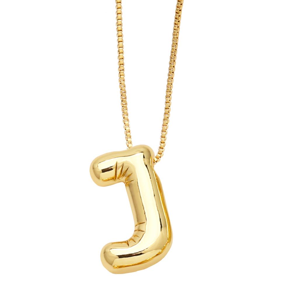 18K Gold-Plated Smooth Letter Pendant Necklace - Unique & Versatile Design