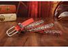 Ethnic Style Retro Rivet Leather Belt with Rhinestone Inlays for Women