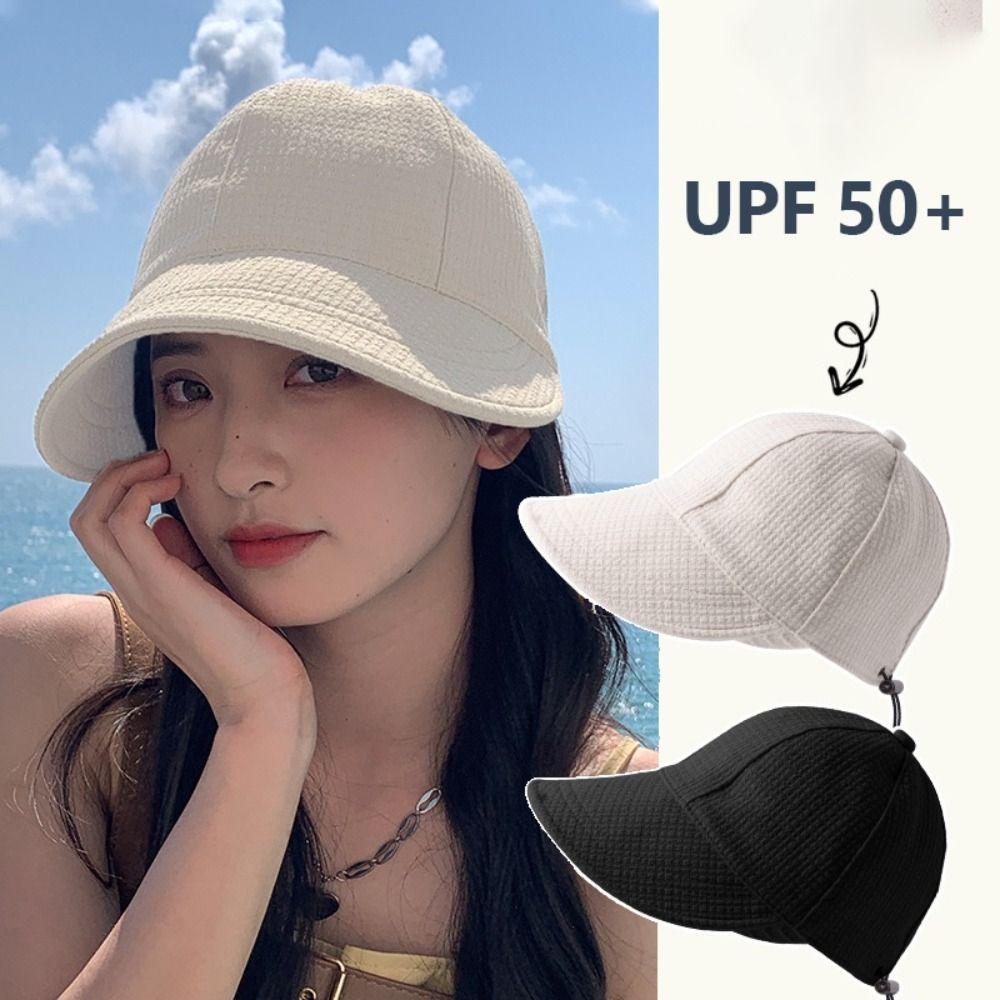 Quick-drying Waffle Bucket Hat Anti-UV Wide Brim Sun Hat Fashion Fisherman Hat  Travel