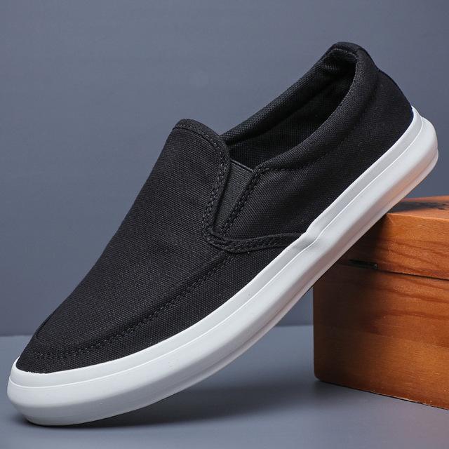 Breathable Canvas Shoes Men's Casual Shoes Lightweight Men's Vulcanized Shoes Soft Flat Shoes Outdoor Men's Sneakers Loafers