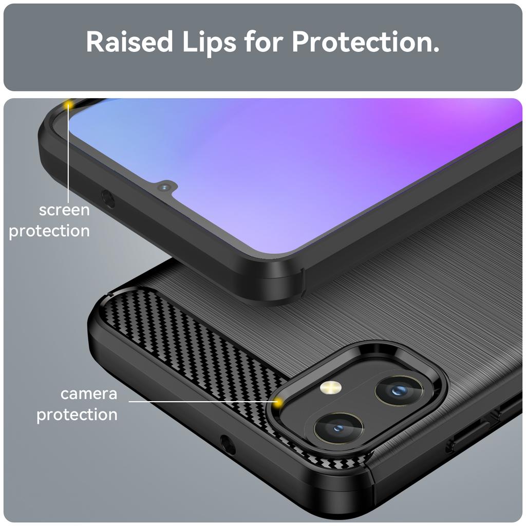 For Samsung Galaxy A05 4G Case Anti-Scratch Cover TPU Carbon Fiber Texture Phone Shell