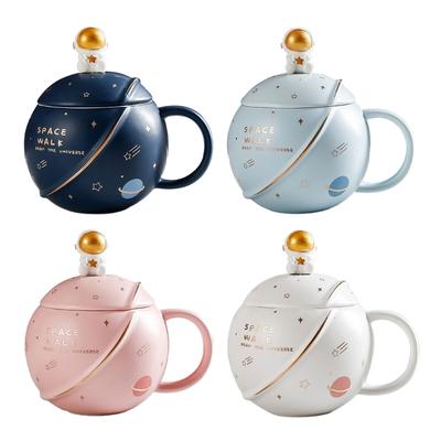 400ML Novelty Space Mug Space Themed Water Cup Astronaut Coffee Cup Ceramic Material Perfect for Water Milk Beverages