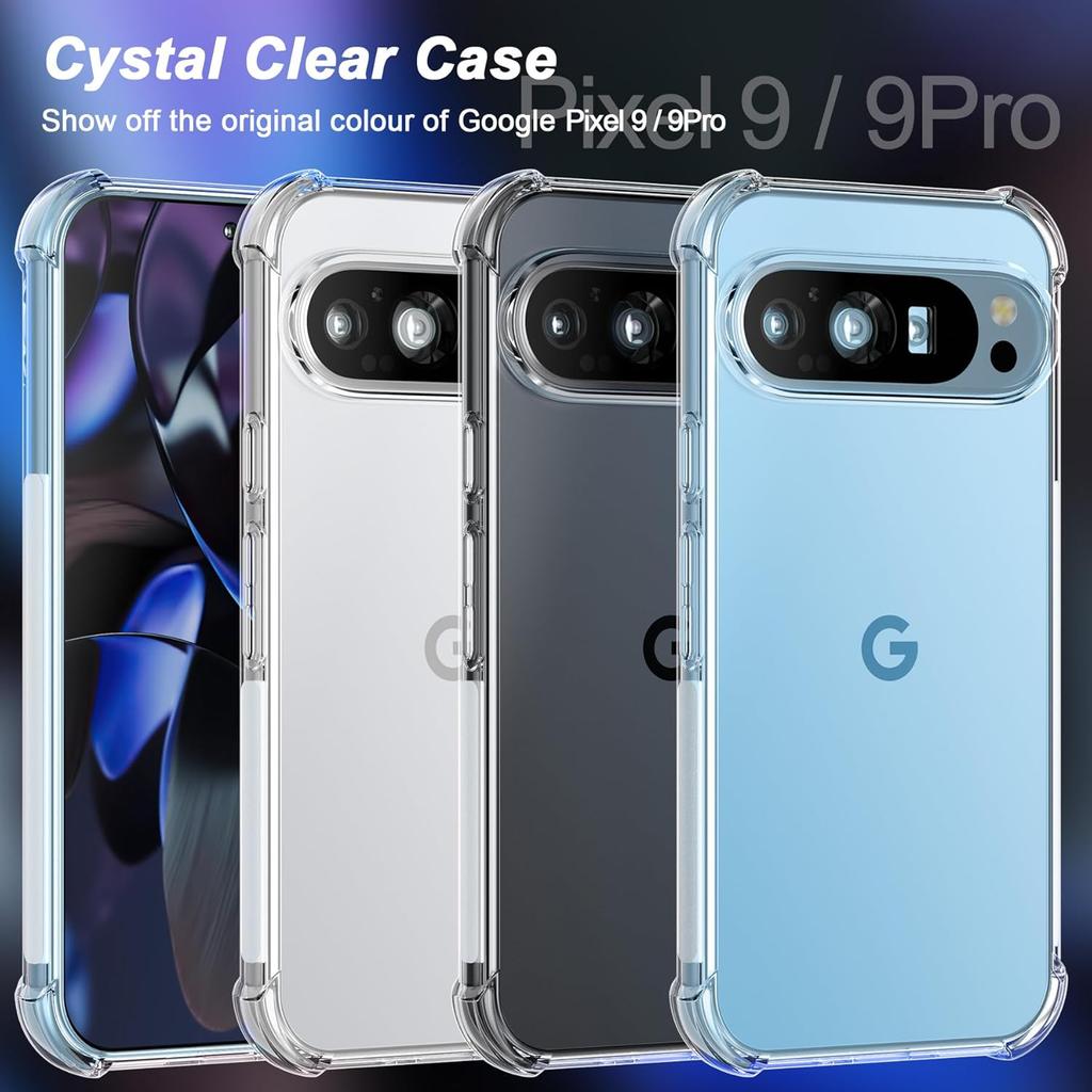 Shockproof Airbag Transparent TPU Case for Google Pixel 9A 9 Pro XL 8A 8 Protective Cover Shell Capa Fundas Coque