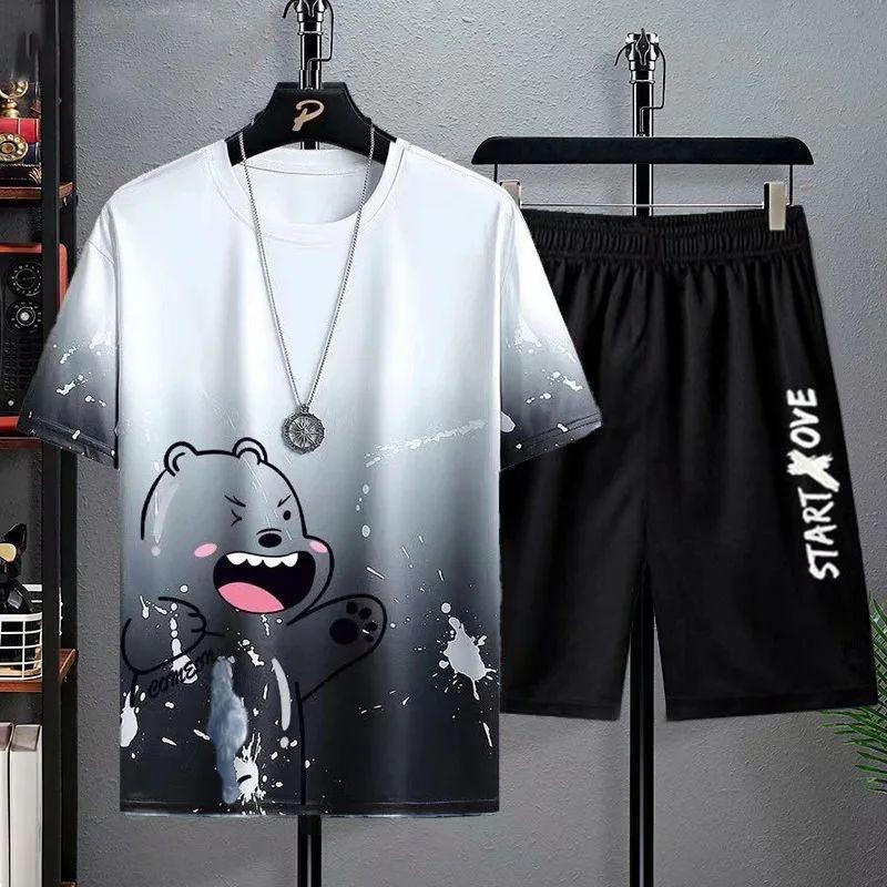 2025 Street Men's Trendy Quick Drying Cartoon Bear Personalized Printed T-shirt