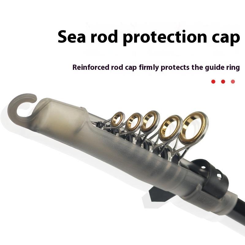 1/6/7Pcs Sea Fishing Rod Cap High Strength Anti-collision Long Casting Rod Tip Protective Cover Telescopic Fishing Pole Cap