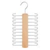 Solid Wooden Tie Hanger with 20 Hooks Belt Rack Scarf Organizer Closet Space Saving Storage Holder for Wardrobe Accessories