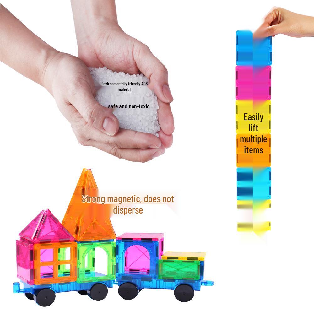 Colorful Stained Glass Magnetic Building Blocks for Children - Strong Magnetic Toy Pieces