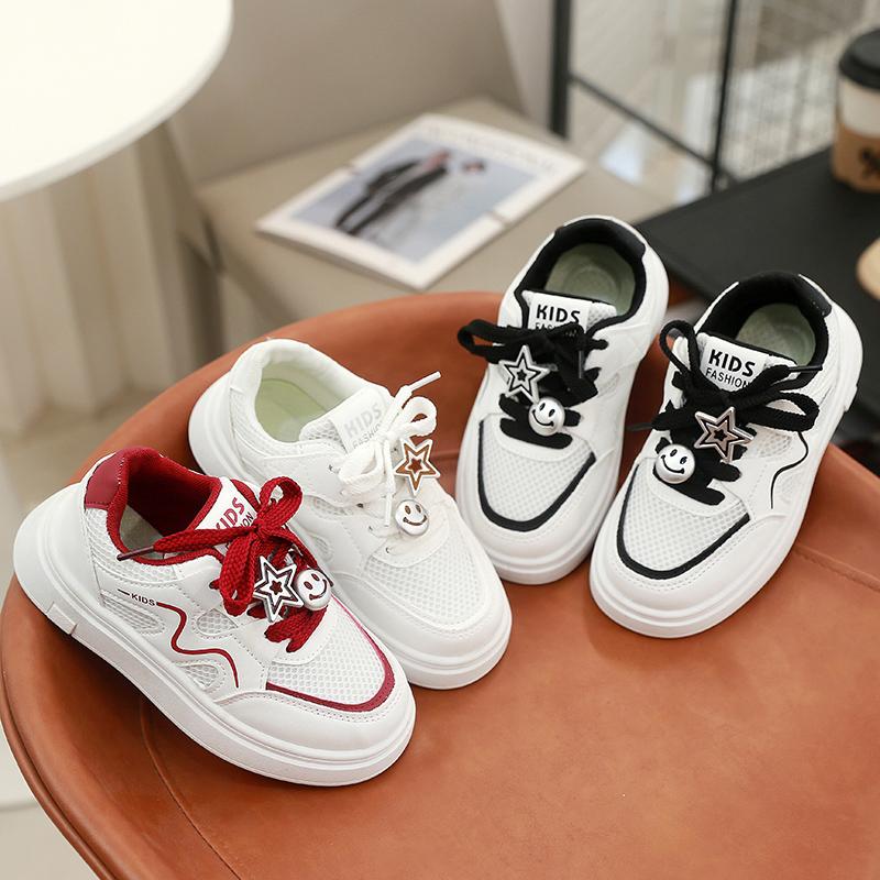 Students Casual Shoes Non-slip Soft Sole Kids Tennis Shoes Mesh Breathable 2025 New Children Running Shoes Cute Sweet Comfort