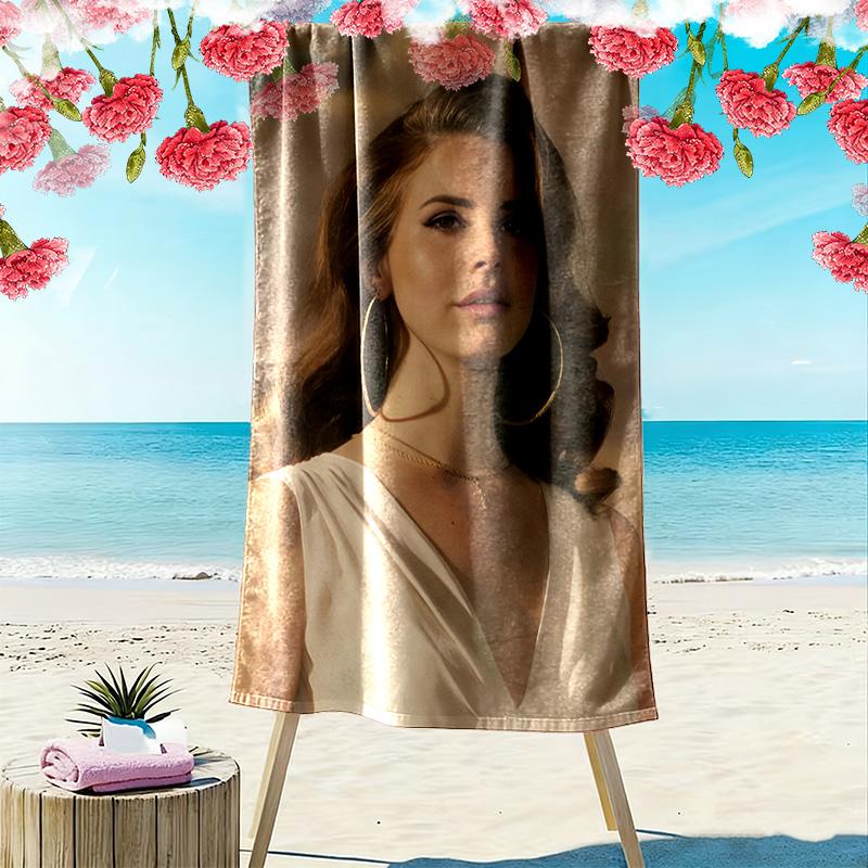 Asciugamano da Spiaggia con Stampa di Lana Del Rey, Asciugamano Grande Morbido ad Asciugatura Rapida per Spiaggia Campeggio Nuoto