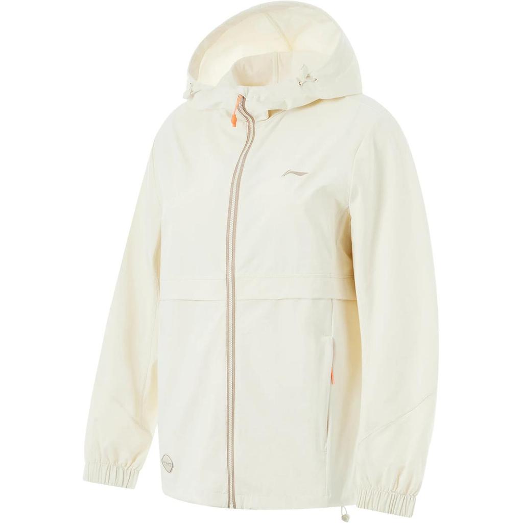 Li Ning Fitness Series Solid Color Zipper Hooded Comfortable Breathable Loose Sports Windbreaker Women outerwear Fat-Yellow AFDU150-6