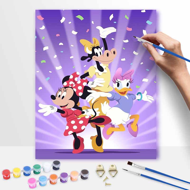 Disney digital oil painting Minnie Mouse Clarabelle Cow Daisy Duck art handmade diy gift home decoration 20x30cm