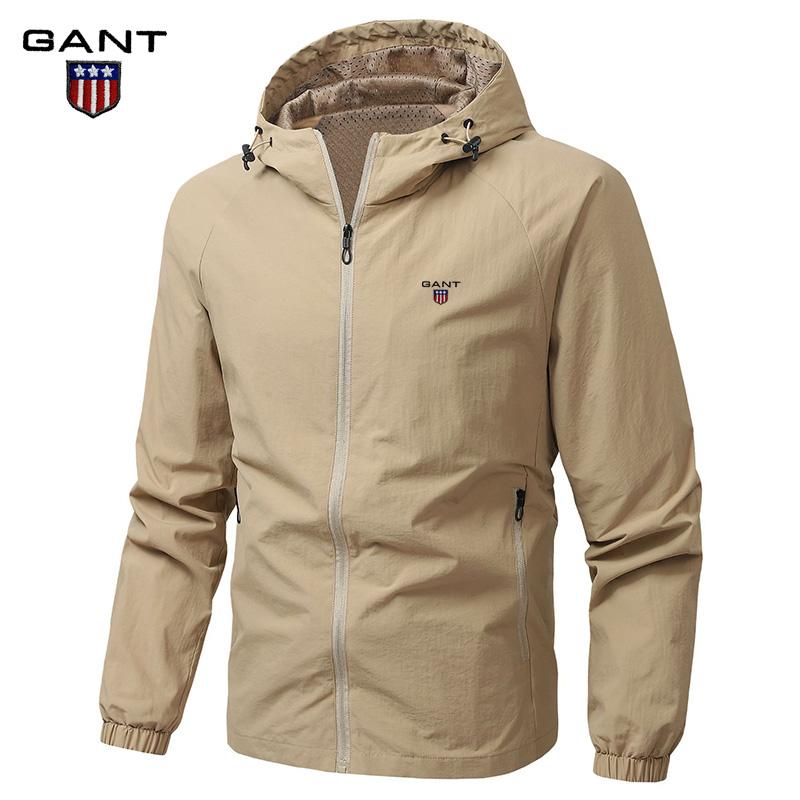 

Gant Embroidery Spring and Autumn Jacket Men s Thin Hooded Versatile Waterproof and Windproof Outdoor Jacket M