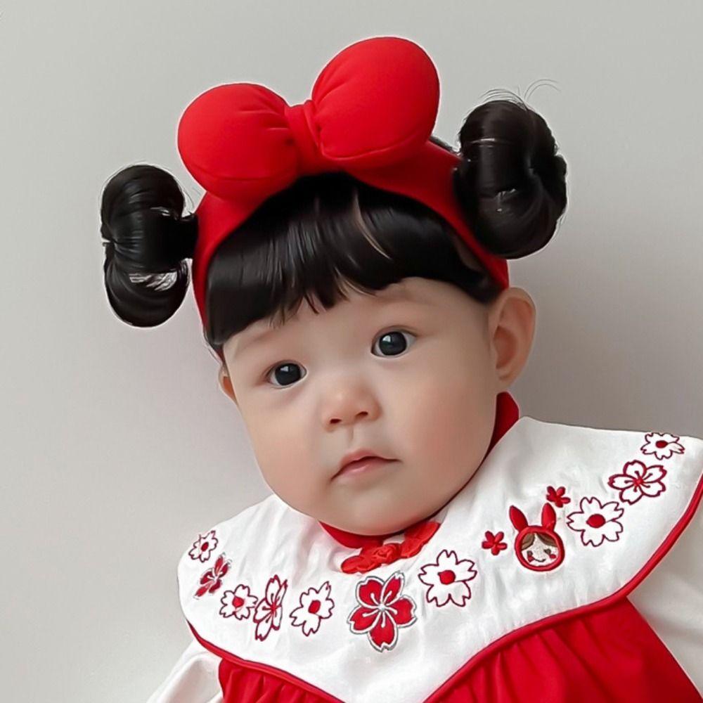 Cute Baby Hair Bands Wig Bowknot Infant Hairpiece Bangs Chignons Headband Photography Props