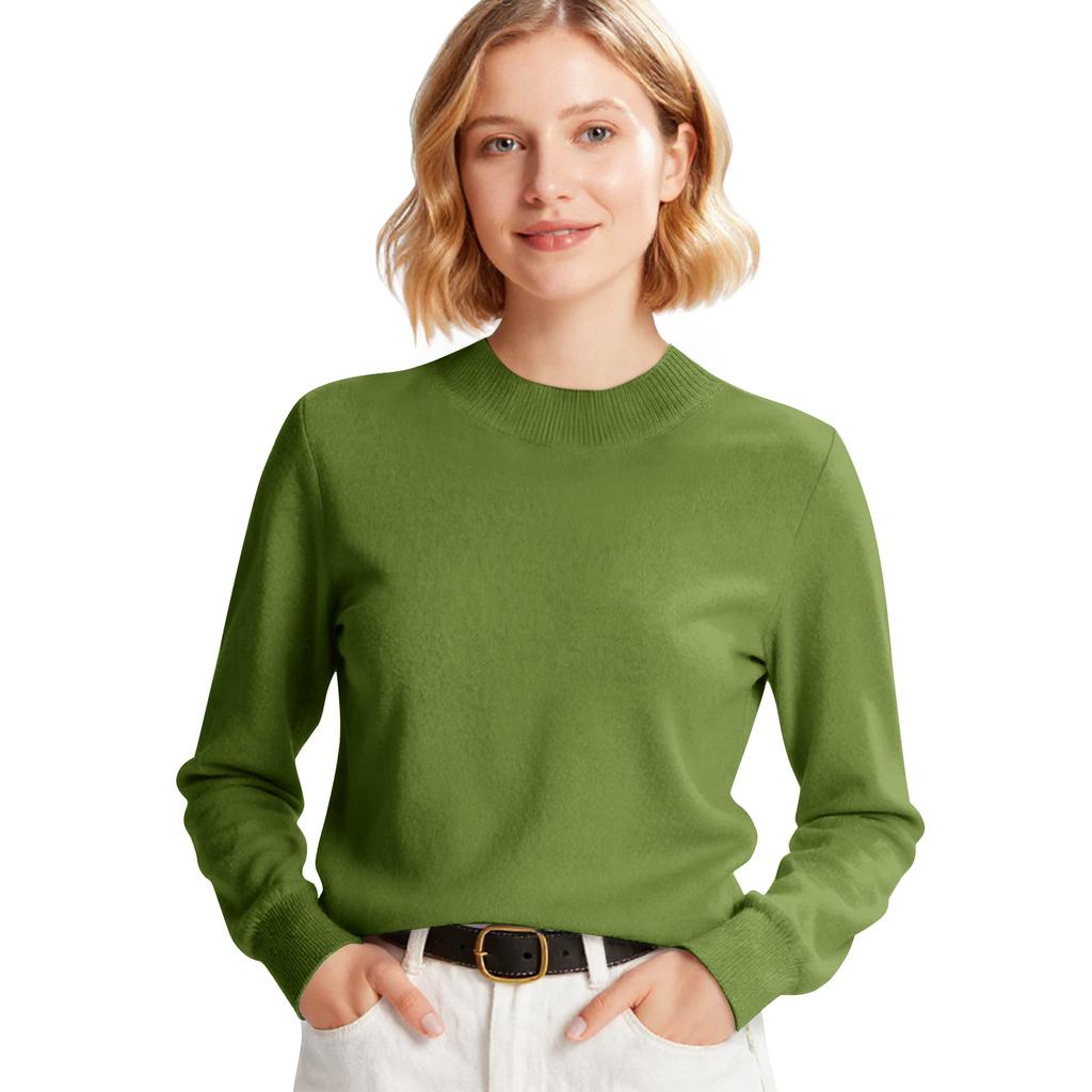 Women's Fashion Long Sleeve Slimming All-match Sweater Pullover Knit Top