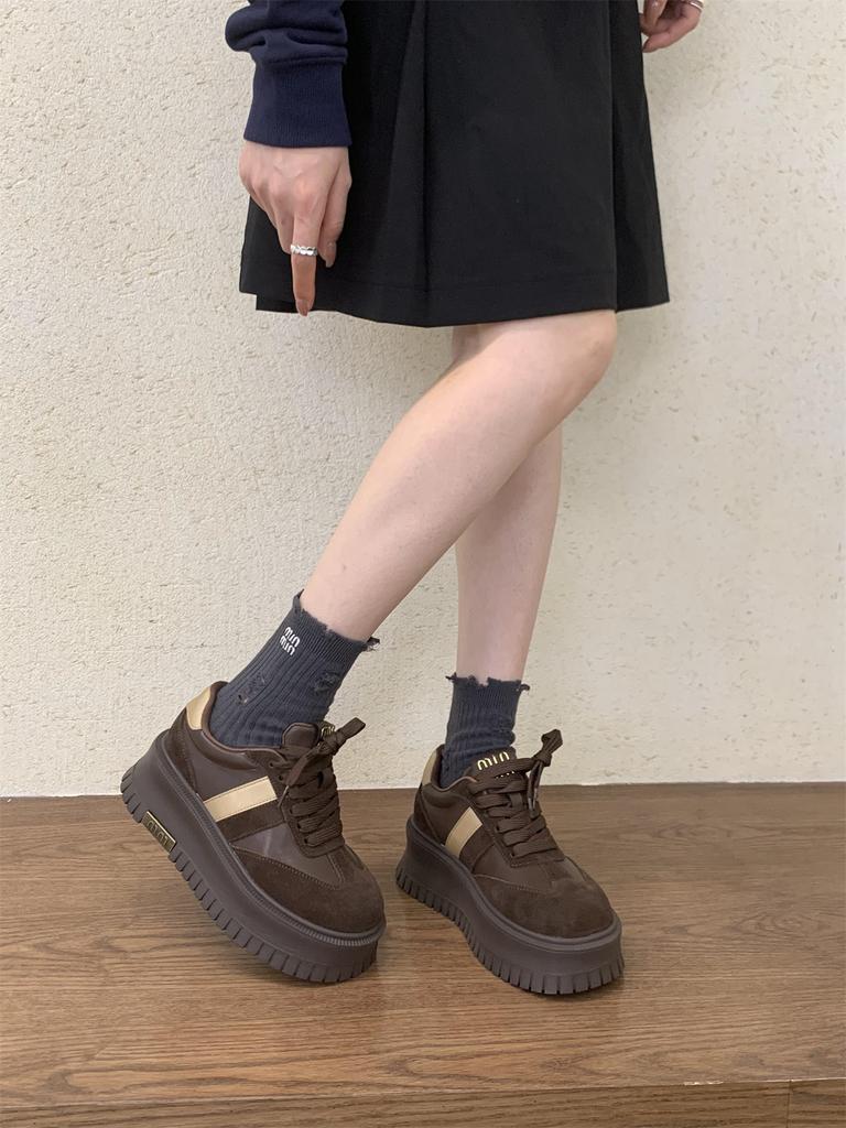 Women's Leather Sports Shoes Woman 2024 Trend Brand Women's Height Increasing Sneakers Tennis Replicas Original Zapatos De Mujer