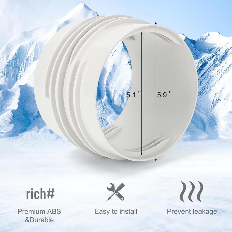 Portable AC Exhaust Hose Adapter - Pipe Connector & Ventilation Extension Reducer