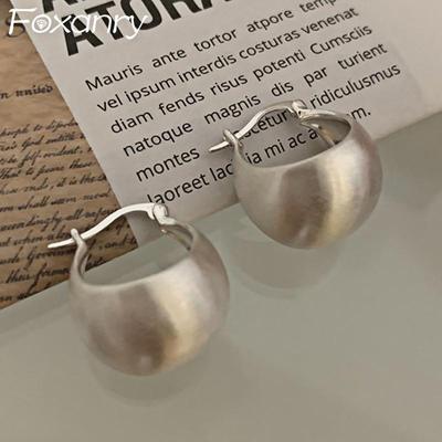 Minimalist Silver Color Earrings for Women New Fashion Simple Scrub Geometric Handmade Party Jewelry Prevent Allergy
