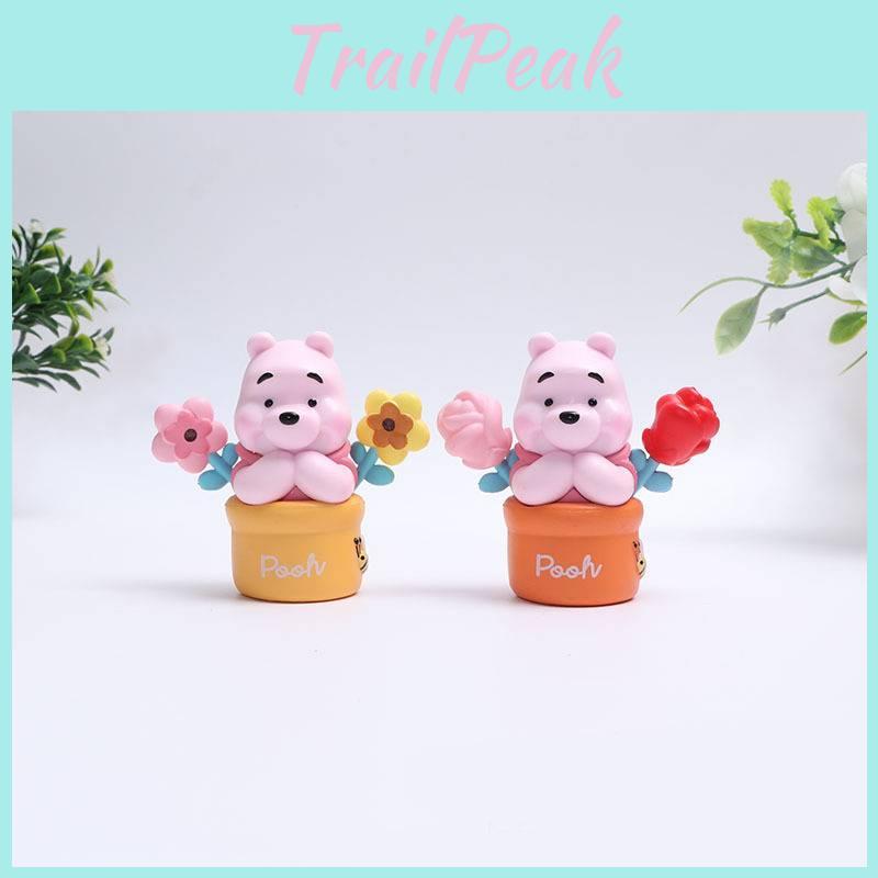 Adorable Winnie The Pooh Bear Creative Flower Pot Figurine Decorative Toy Model