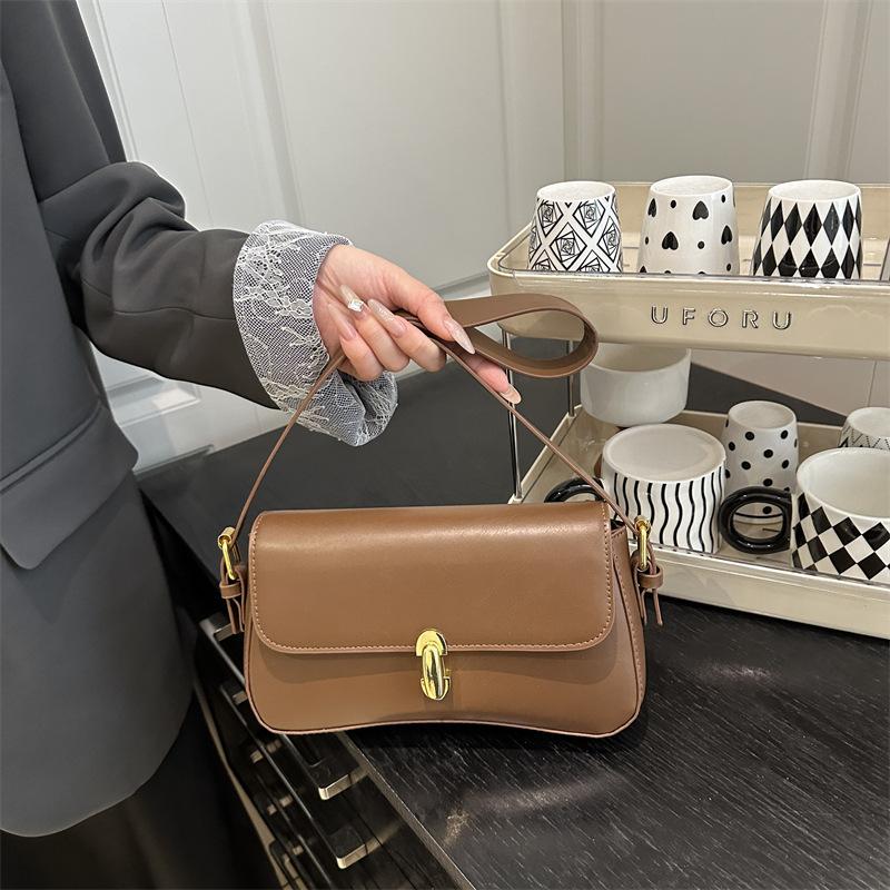 Solid Color Pu Women Underarm Shoulder Bag Casual Fashion Daily Commute Shopping Bag