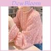 French Style Floral Blouse With Modale Fabric And Ruffle Sleeves For Casual Wear