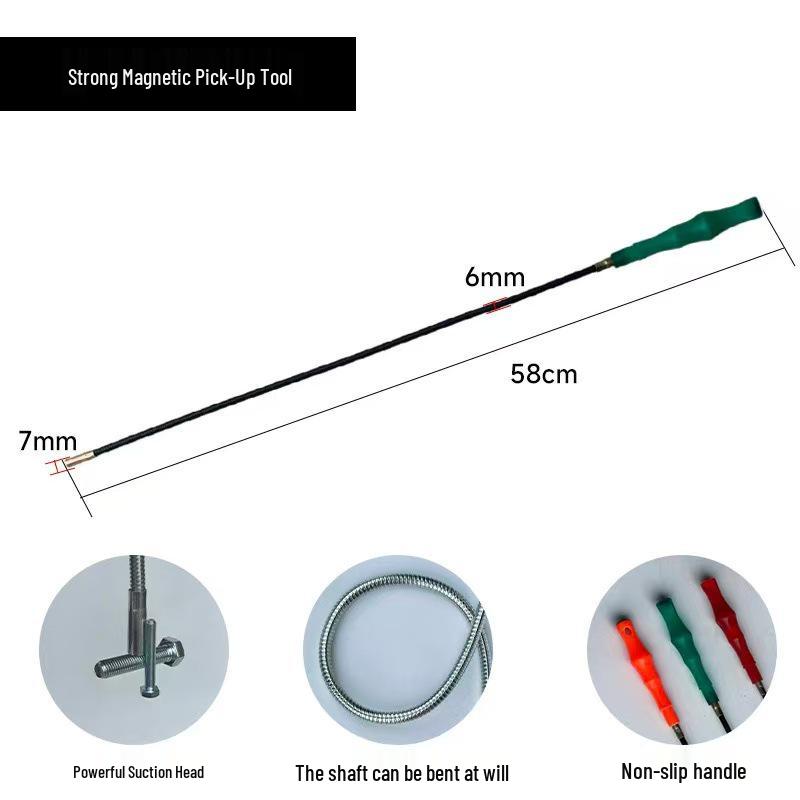 Bendable Magnetic Pickup Tool - Strong Auto Repair Aid