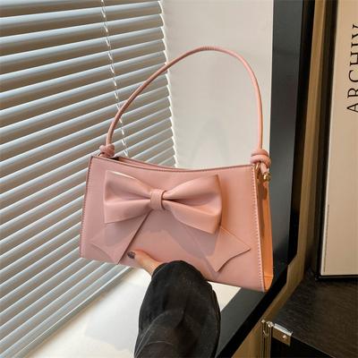 Petit sac carré à nœud de couleur unie pour femme, sac à bandoulière simple d'été, portefeuille, sacs à main de shopping