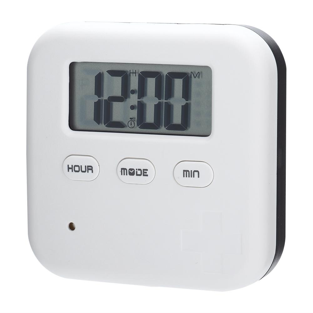 4 Grid Daily Medicine Tablet   Storage Box   Case Container with Timer (White Blue)