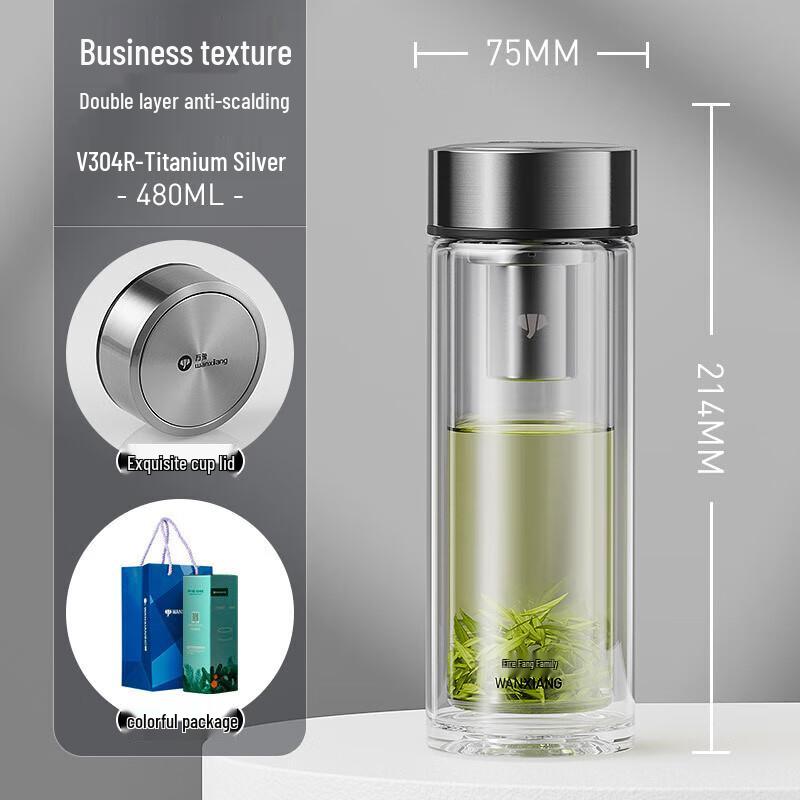 Vansha Double-Layer Glass Tea Infuser Bottle