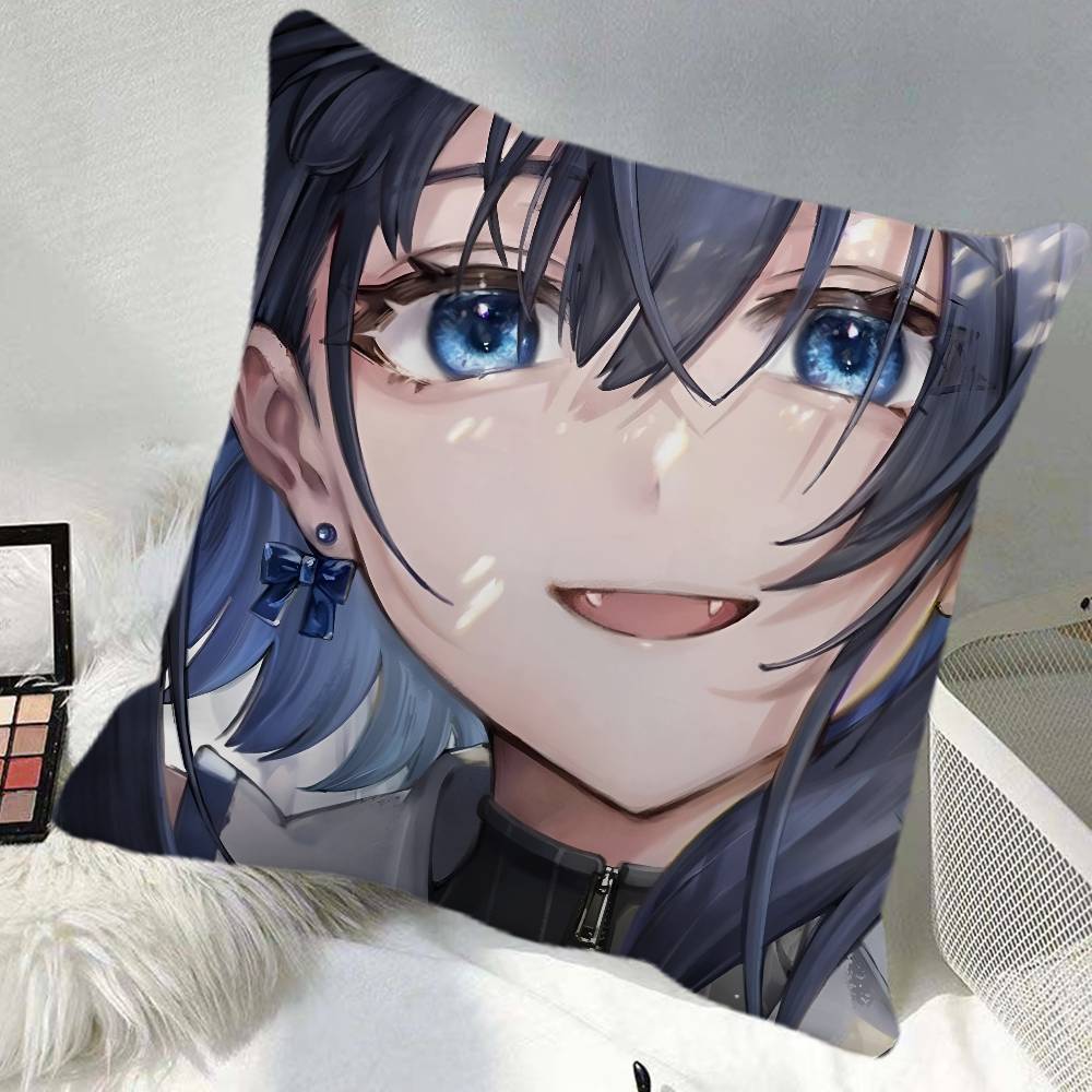 Anime OOuro Kronii Pillow Case Square Pillow Bedroom Sofa Leisure Comfort Cushion Car Home Decoration
