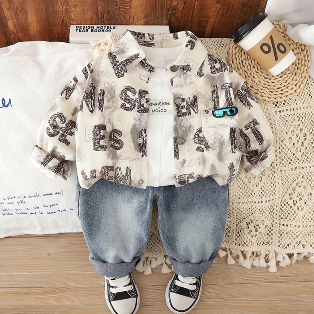 Kids Casual Long-Sleeve Set, Comfortable Daily Wear Outfits