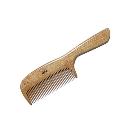 Minebari Comb with Handle Made by a Boxwood Comb Craftsman Has a Handle for Easy Combing - - (Small/Normal Teeth)