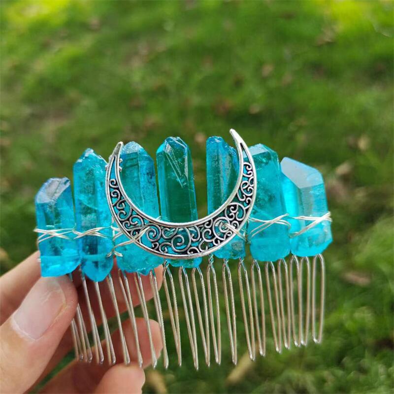 

Handmade Crystal Hair Comb & Crown Headpiece - Bridal & Holiday Accessory