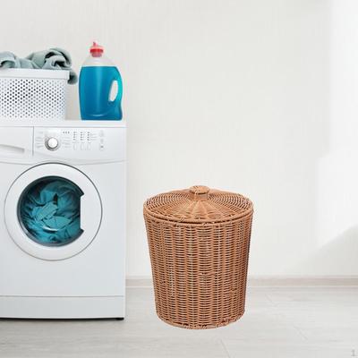 Korb Desktop Kleinigkeiten Organizer Handwoven Runde Wicker Abfall für Schlafzimmer Hause