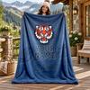 Detroit Tigers Custom Name Flannel Blanket Personalized Soft Warm Plush Throw Blanket Customized Gift for Family Friends